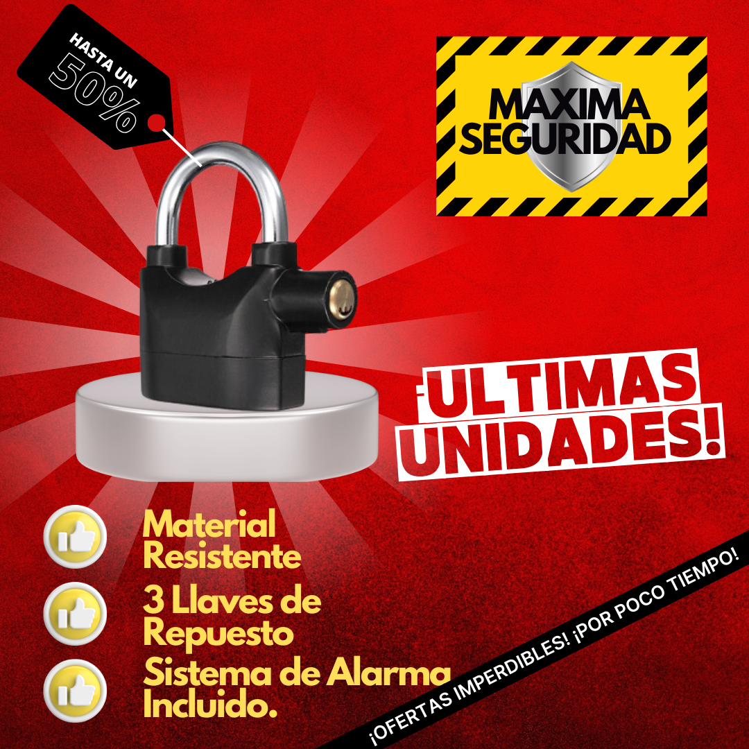 Candado Anti Robo con Alarma - MAXIMUS LOCK™️